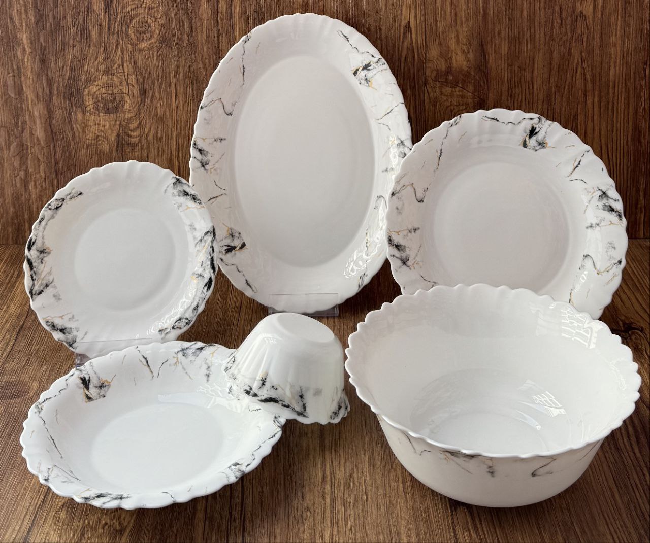 سرویس 26 پارچه آرکوپال ماربل مشکی