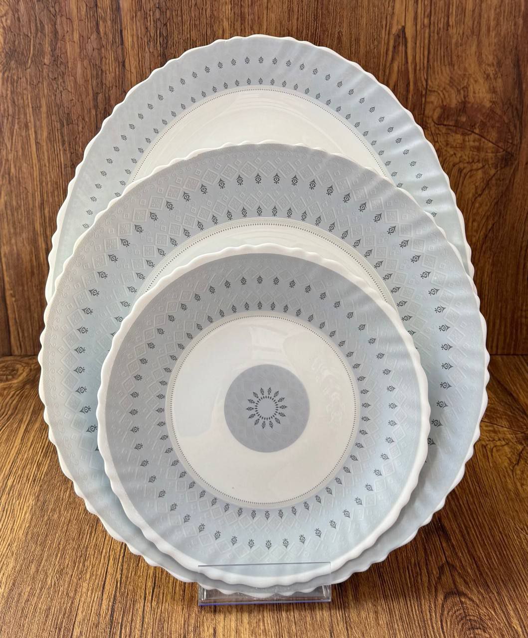 سرویس 25 پارچه آرکوپال طرح جتون خاکستری